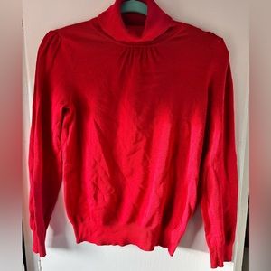 Liz Claiborne Turtleneck Sweater Sz. Petite S True Red Vintage